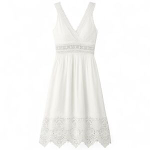 STEPS NY Lace Short White Dress Sleeveless Women's Small Boho Cottagecore Summer